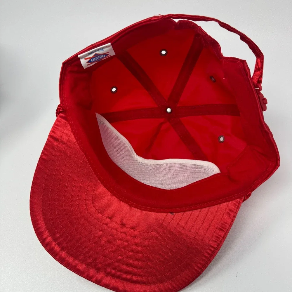 Vintage‎ Chicago Blackhawks Nissin Red Satin Rope Snapback Hat Mens NHL Cap